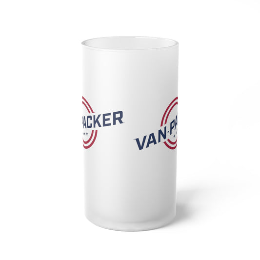 Van-Packer Logo Frosted Glass Beer Mug