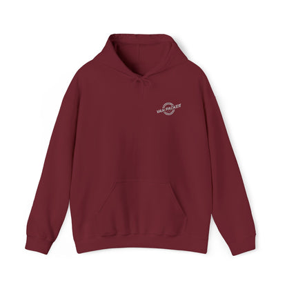 Unisex Heavy Blend™ Hooded Van-Packer White Logo Sweatshirt