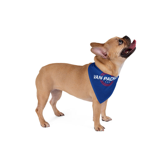 Van-Packer Pet Bandana — Blue Dog & Cat Bandana with Logo