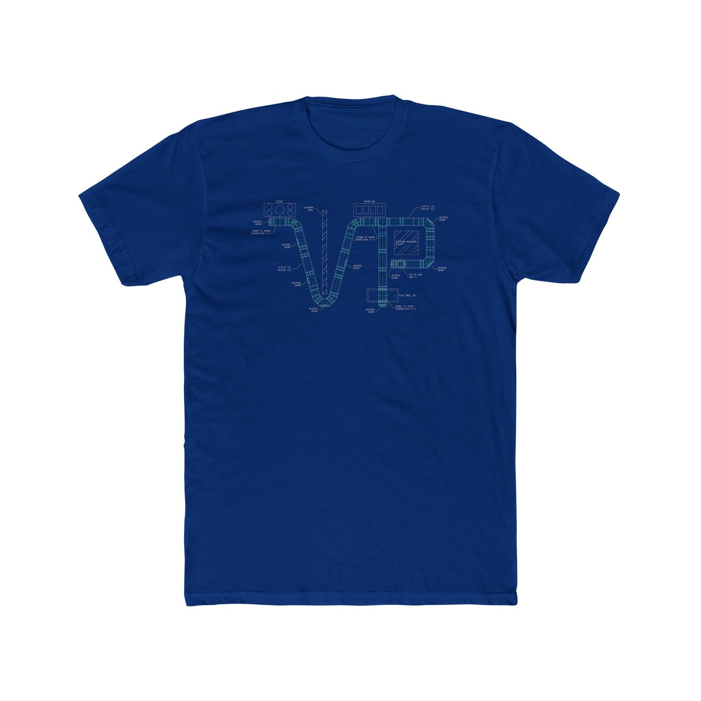 Unisex Cotton Van-Packer Duct Diagram Graphic Tee