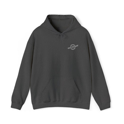 Unisex Heavy Blend™ Hooded Van-Packer White Logo Sweatshirt