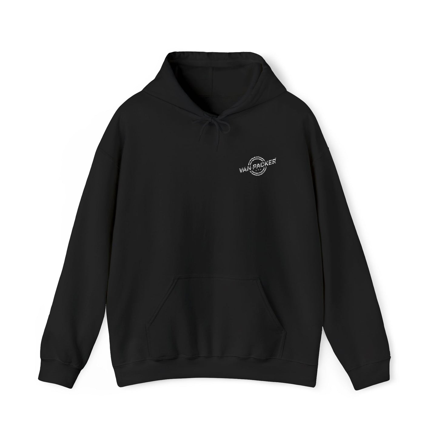 Unisex Heavy Blend™ Hooded Van-Packer White Logo Sweatshirt
