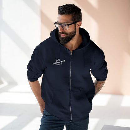 Unisex Zip Van-Packer White Logo Hoodie
