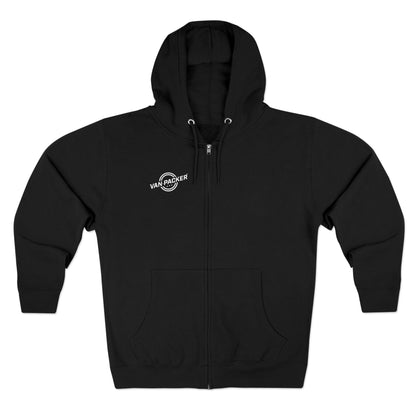 Unisex Zip Van-Packer White Logo Hoodie