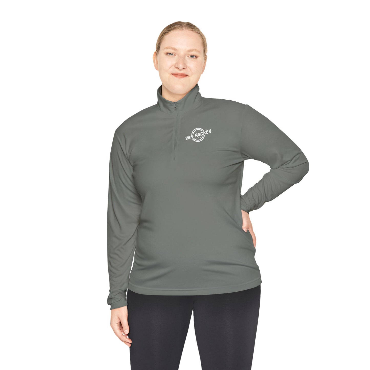 Unisex Quarter-Zip Van-Packer White Logo Pullover