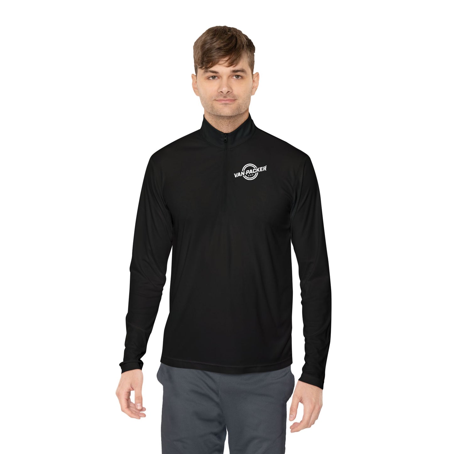 Unisex Quarter-Zip Van-Packer White Logo Pullover
