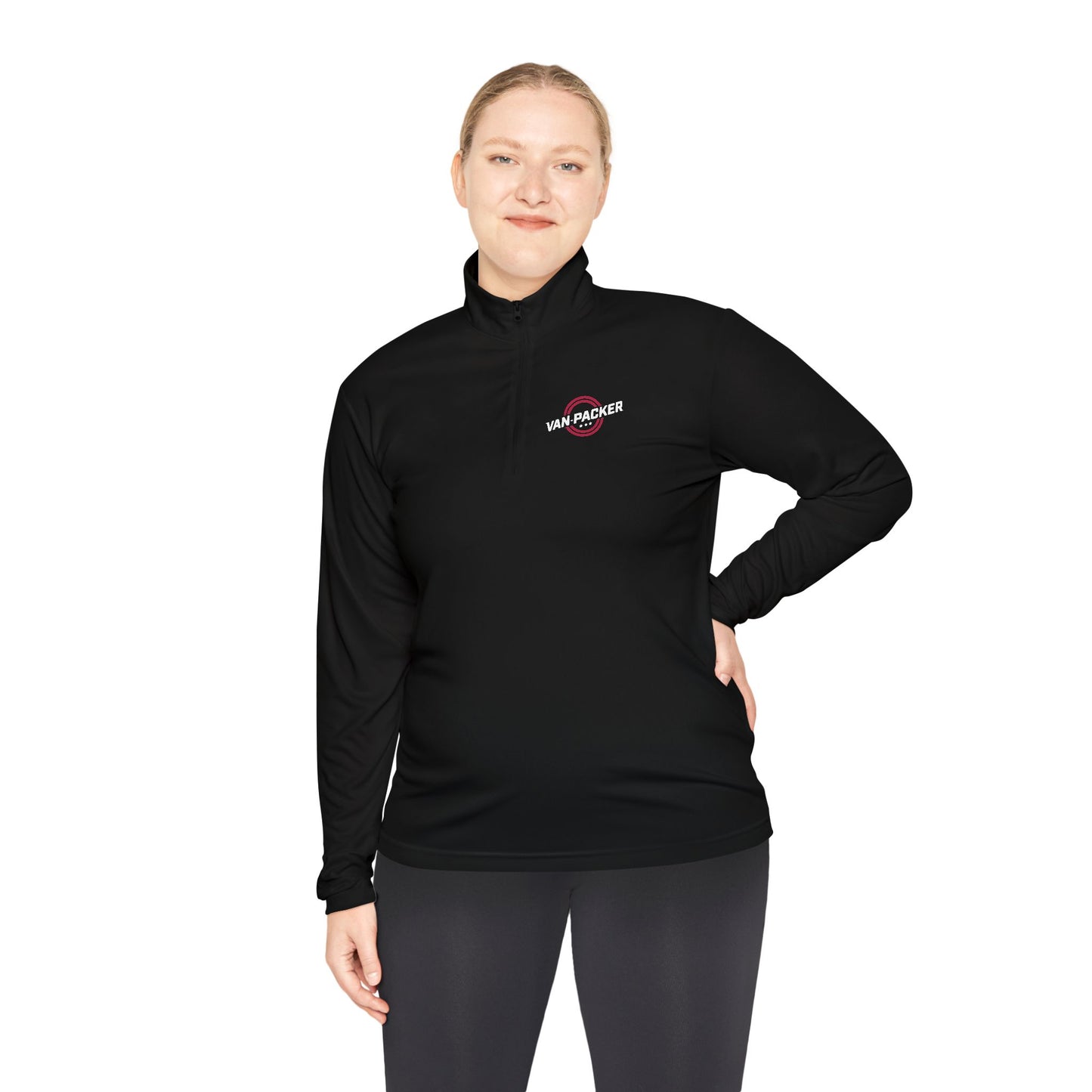 Lightweight Unisex Quarter-Zip Pullover Van-Packer Small Chest Logo