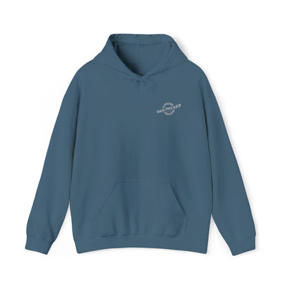 Unisex Heavy Blend™ Hooded Van-Packer White Logo Sweatshirt