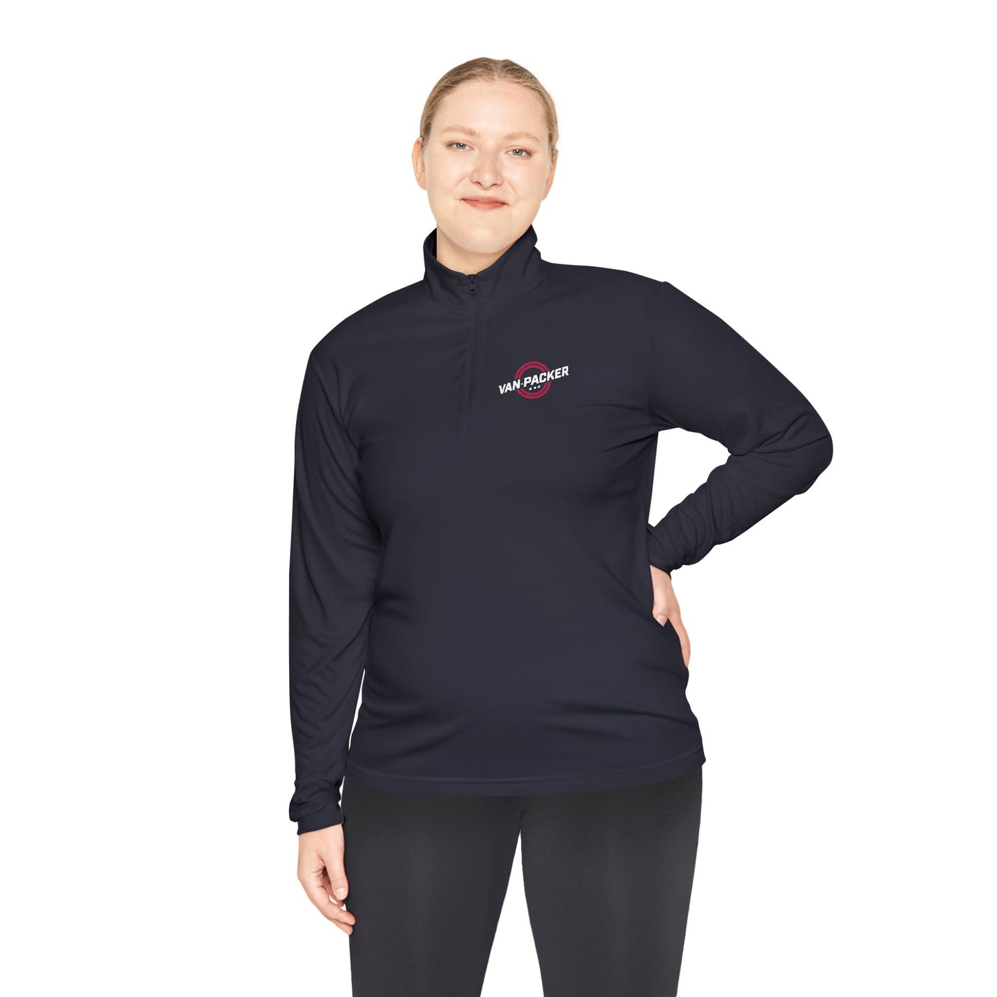 Lightweight Unisex Quarter-Zip Pullover Van-Packer Small Chest Logo