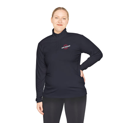 Lightweight Unisex Quarter-Zip Pullover Van-Packer Small Chest Logo