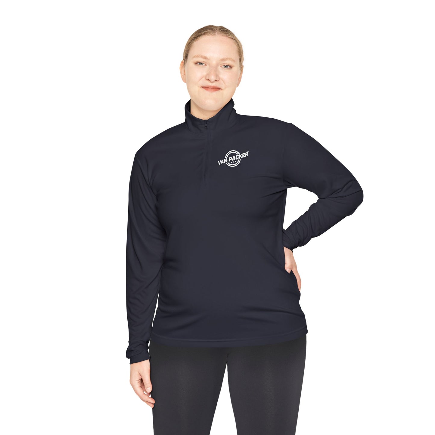 Unisex Quarter-Zip Van-Packer White Logo Pullover