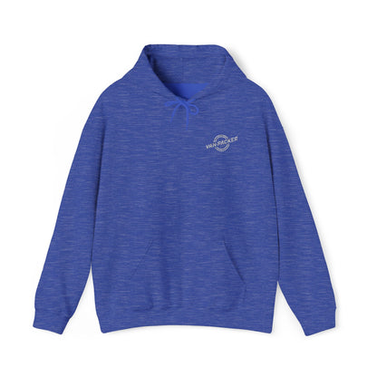 Unisex Heavy Blend™ Hooded Van-Packer White Logo Sweatshirt