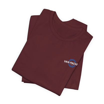Unisex Jersey Short Sleeve Van-Packer Blue + White Logo Tee