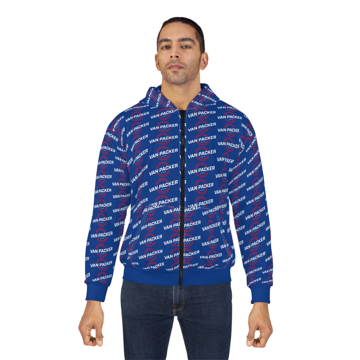 All Over Printed Van-Packer Logo Unisex Zip Hoodie