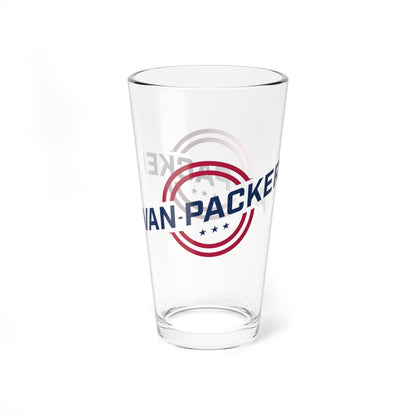 Van-Packer Retro Circle Barware Pint Glass (16 oz)