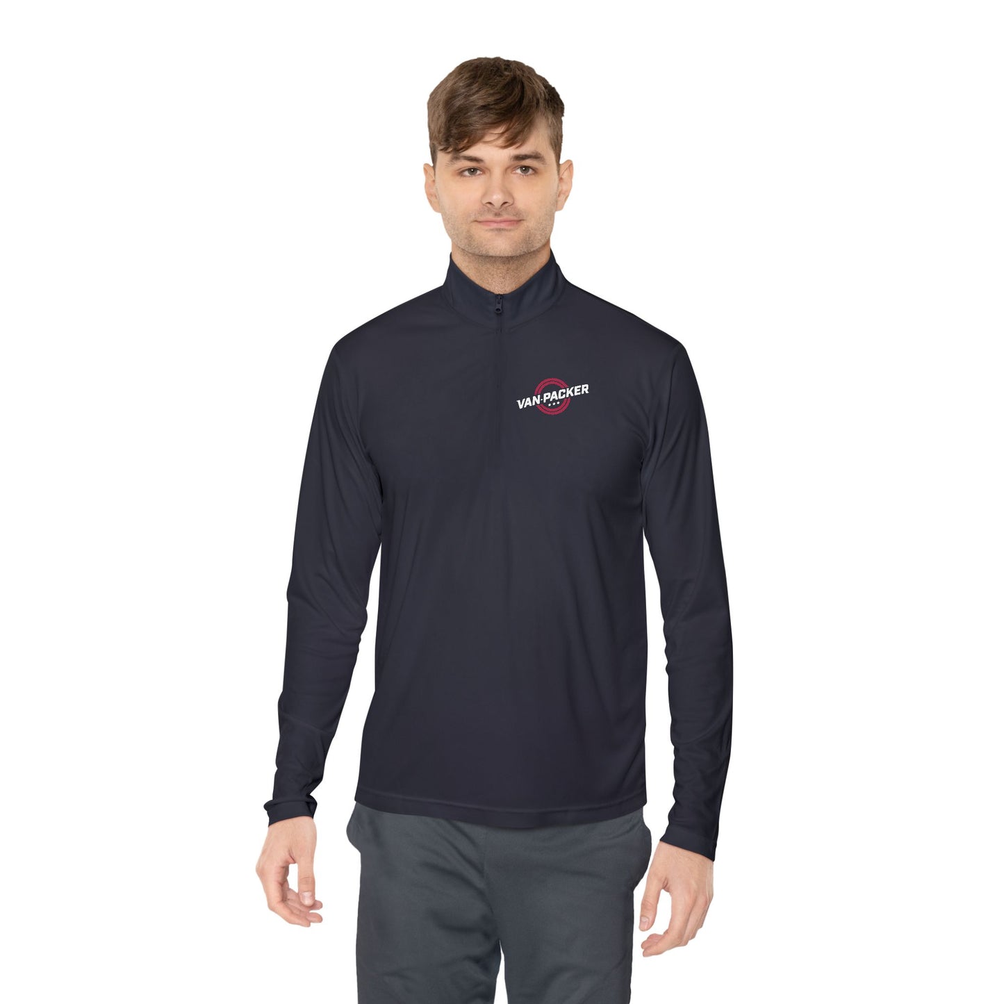 Lightweight Unisex Quarter-Zip Pullover Van-Packer Small Chest Logo