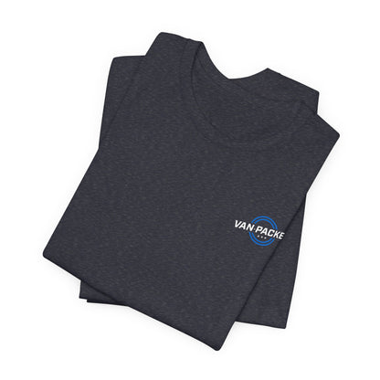 Unisex Jersey Short Sleeve Van-Packer Blue + White Logo Tee