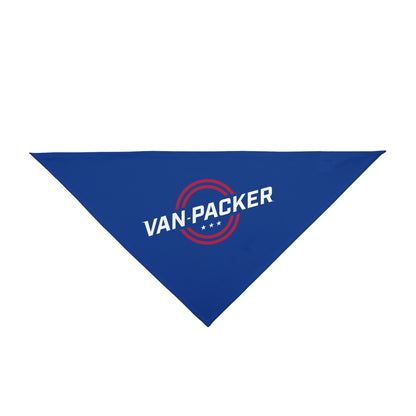 Van-Packer Pet Bandana — Blue Dog & Cat Bandana with Logo