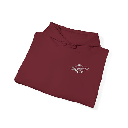 Unisex Heavy Blend™ Hooded Van-Packer White Logo Sweatshirt
