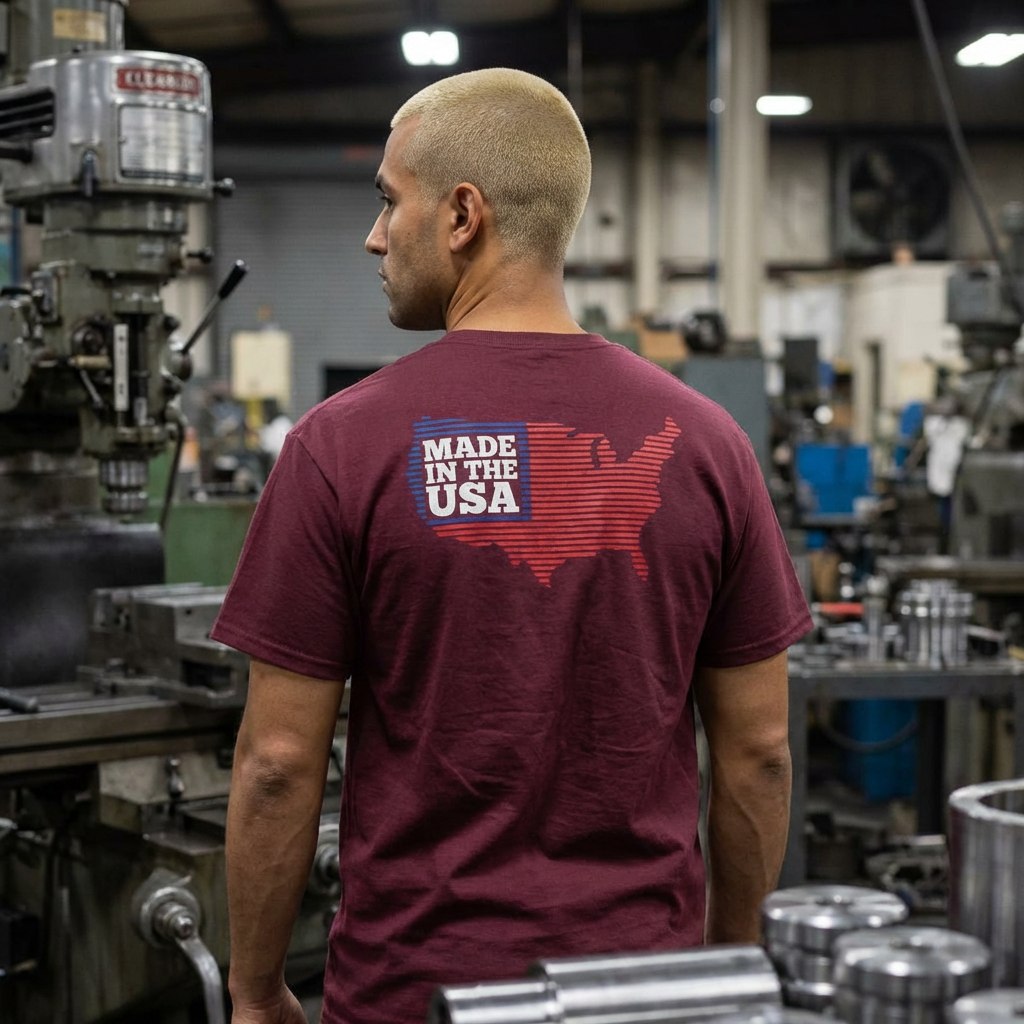 Van-Packer Logo Left Chest Made in the USA on Back T-Shirt