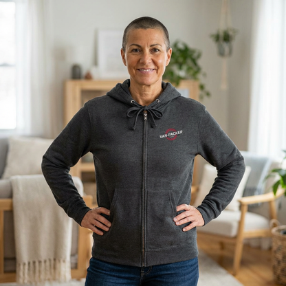 Unisex Zip-Up Sweatshirt Left Chest Van-Packer Logo