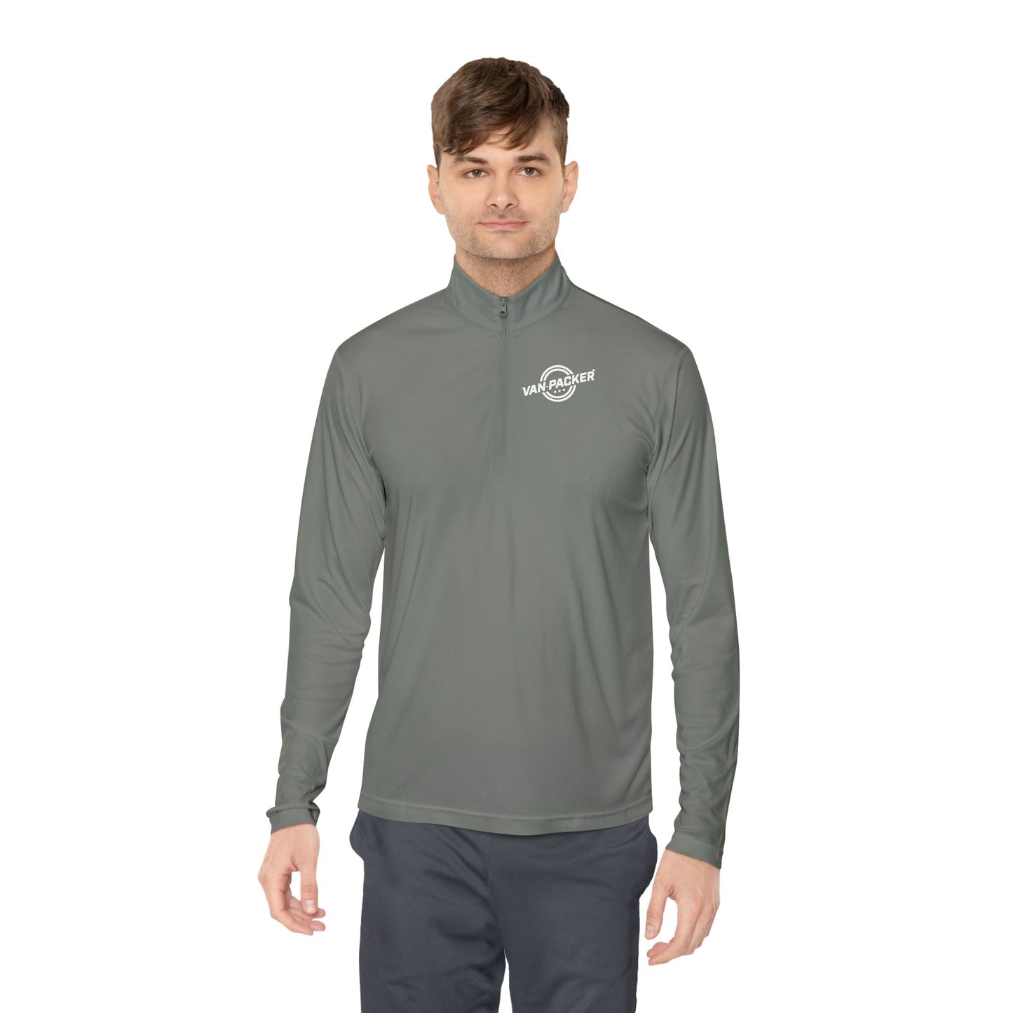 Unisex Quarter-Zip Van-Packer White Logo Pullover