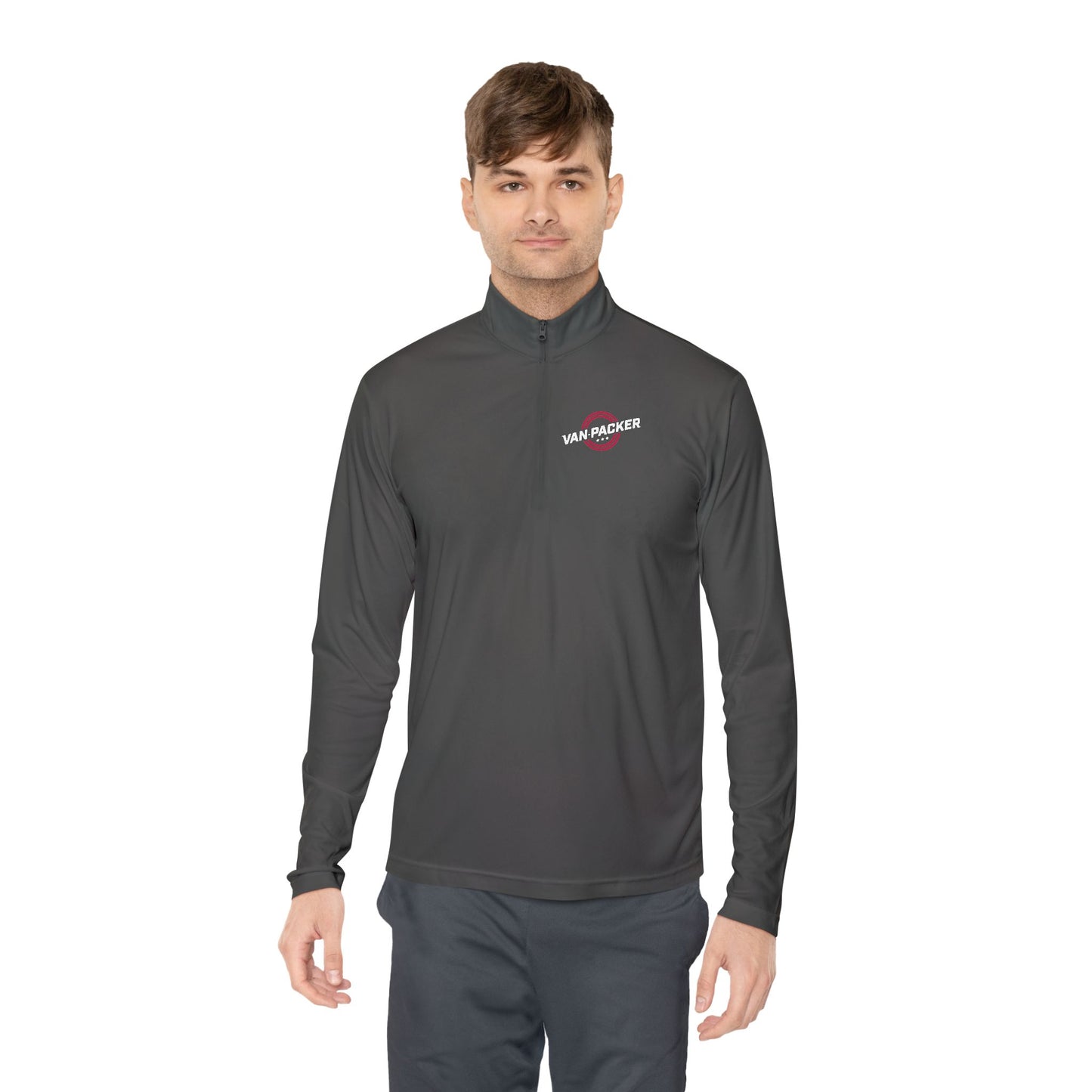 Lightweight Unisex Quarter-Zip Pullover Van-Packer Small Chest Logo