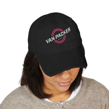 Distressed Dad Hat Van-Packer Logo