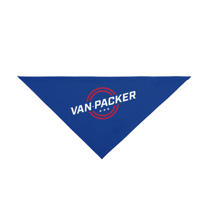 Van-Packer Pet Bandana — Blue Dog & Cat Bandana with Logo