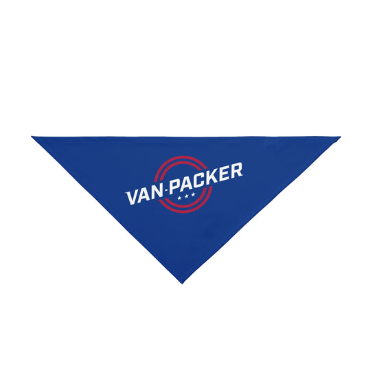 Van-Packer Pet Bandana — Blue Dog & Cat Bandana with Logo