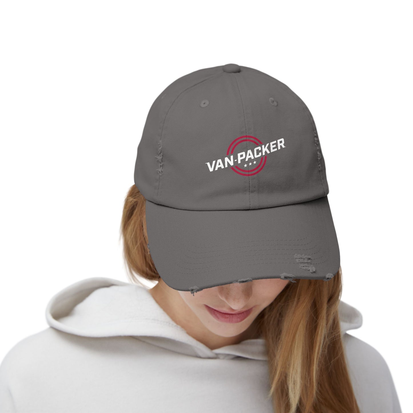 Unisex Distressed Van-Packer Cap