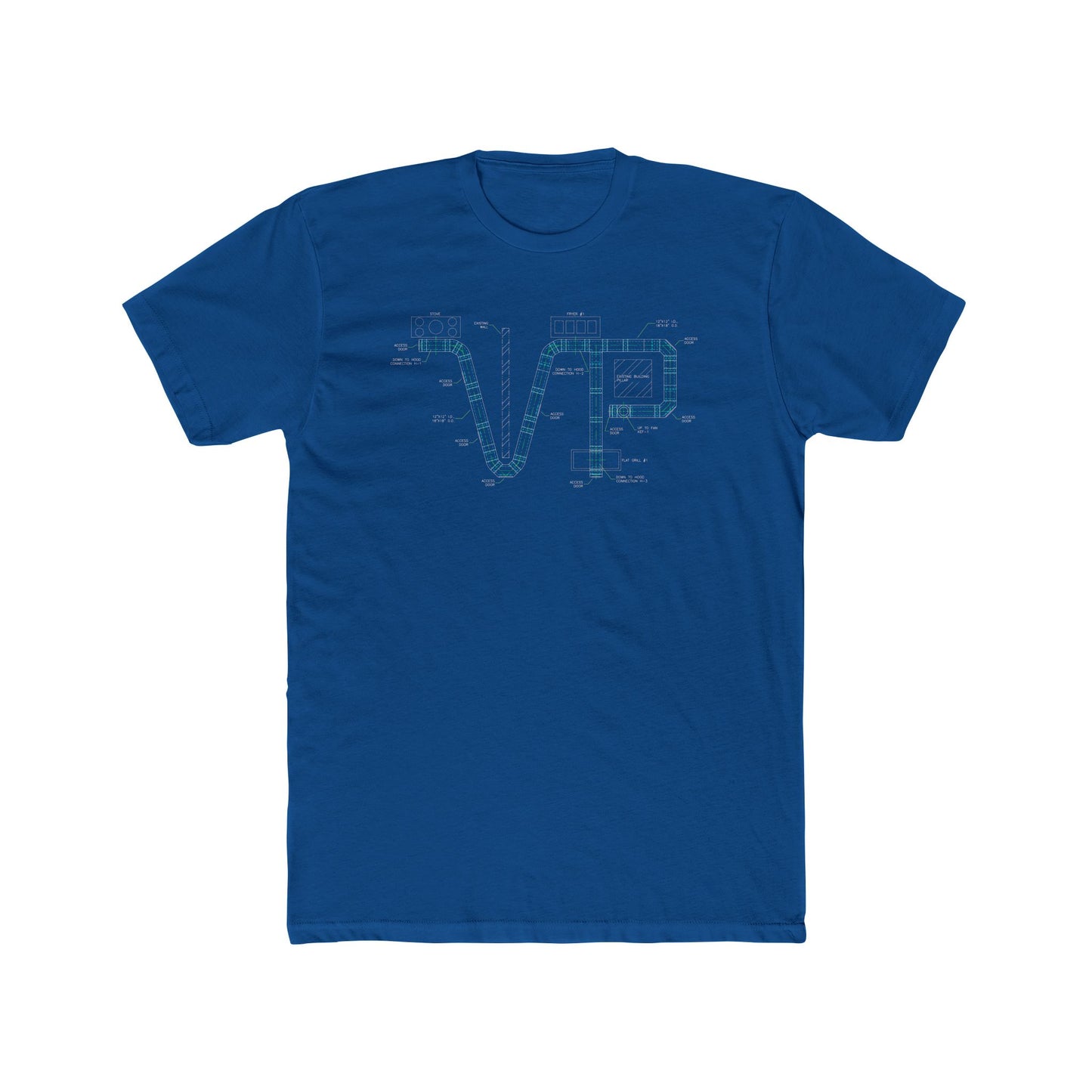 Unisex Cotton Van-Packer Duct Diagram Graphic Tee