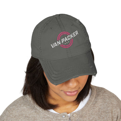 Distressed Dad Hat Van-Packer Logo