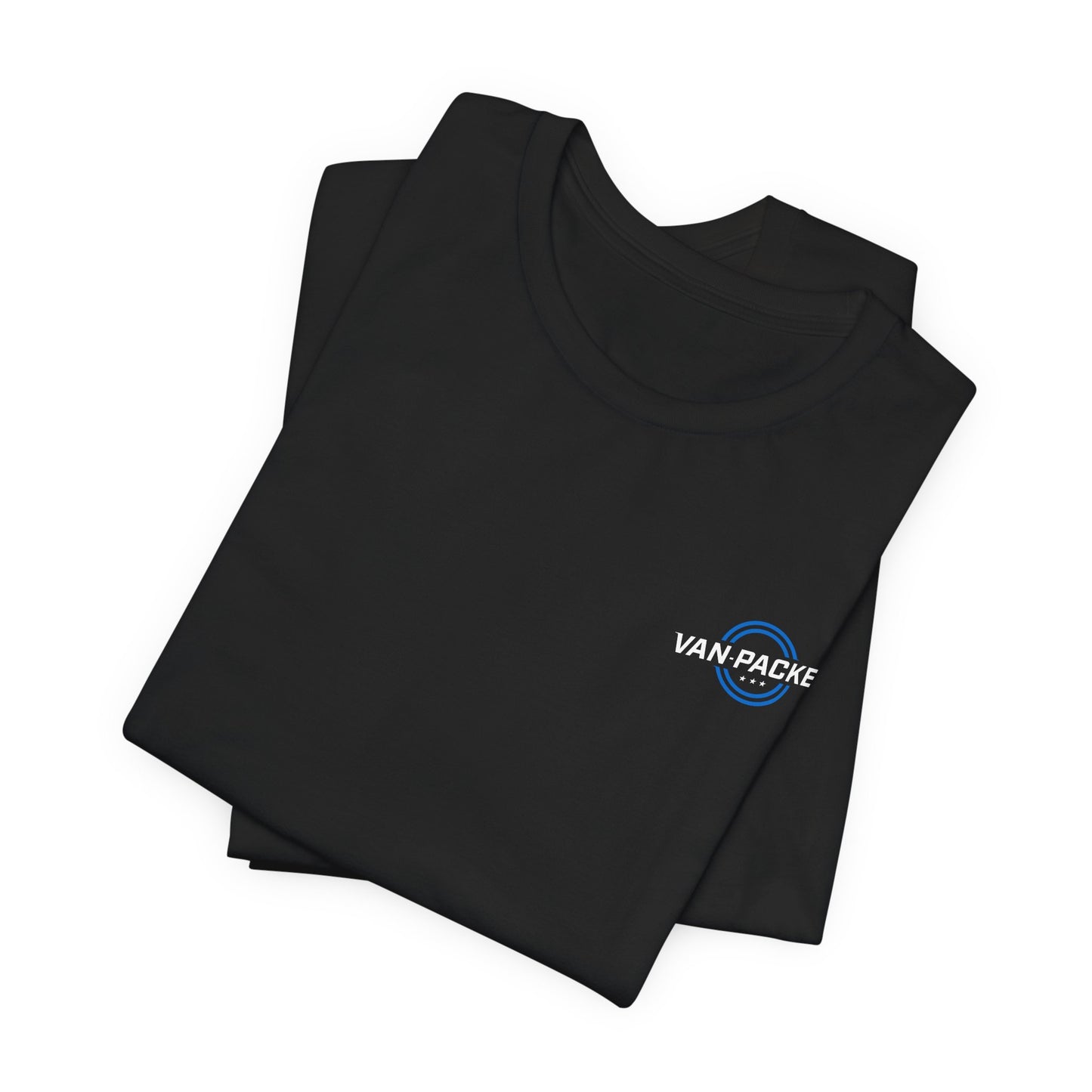 Unisex Jersey Short Sleeve Van-Packer Blue + White Logo Tee