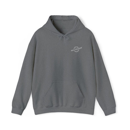 Unisex Heavy Blend™ Hooded Van-Packer White Logo Sweatshirt