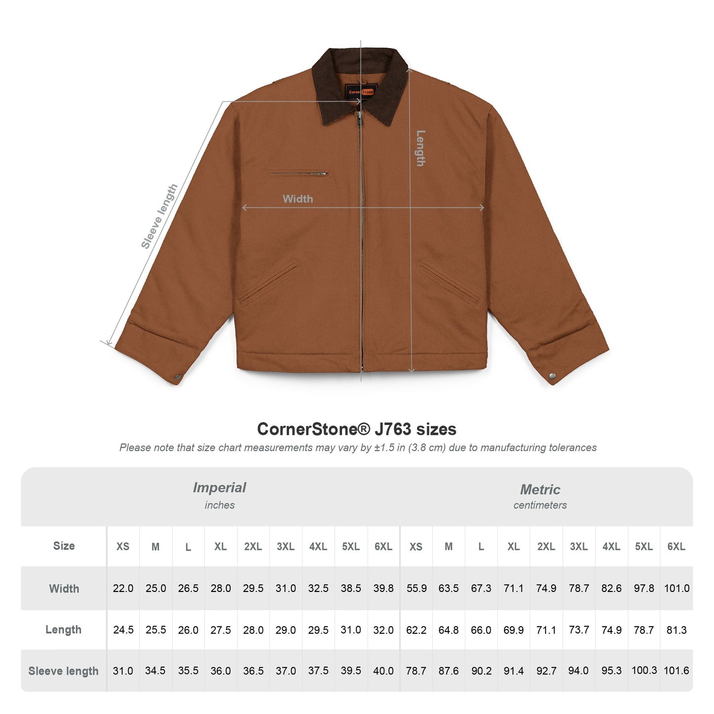 CornerStone® Unisex Duck Cloth Work Van-Packer Logo Jacket