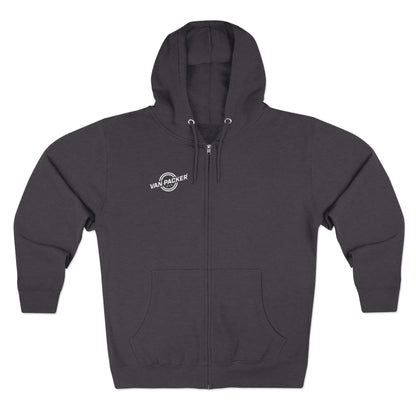 Unisex Zip Van-Packer White Logo Hoodie