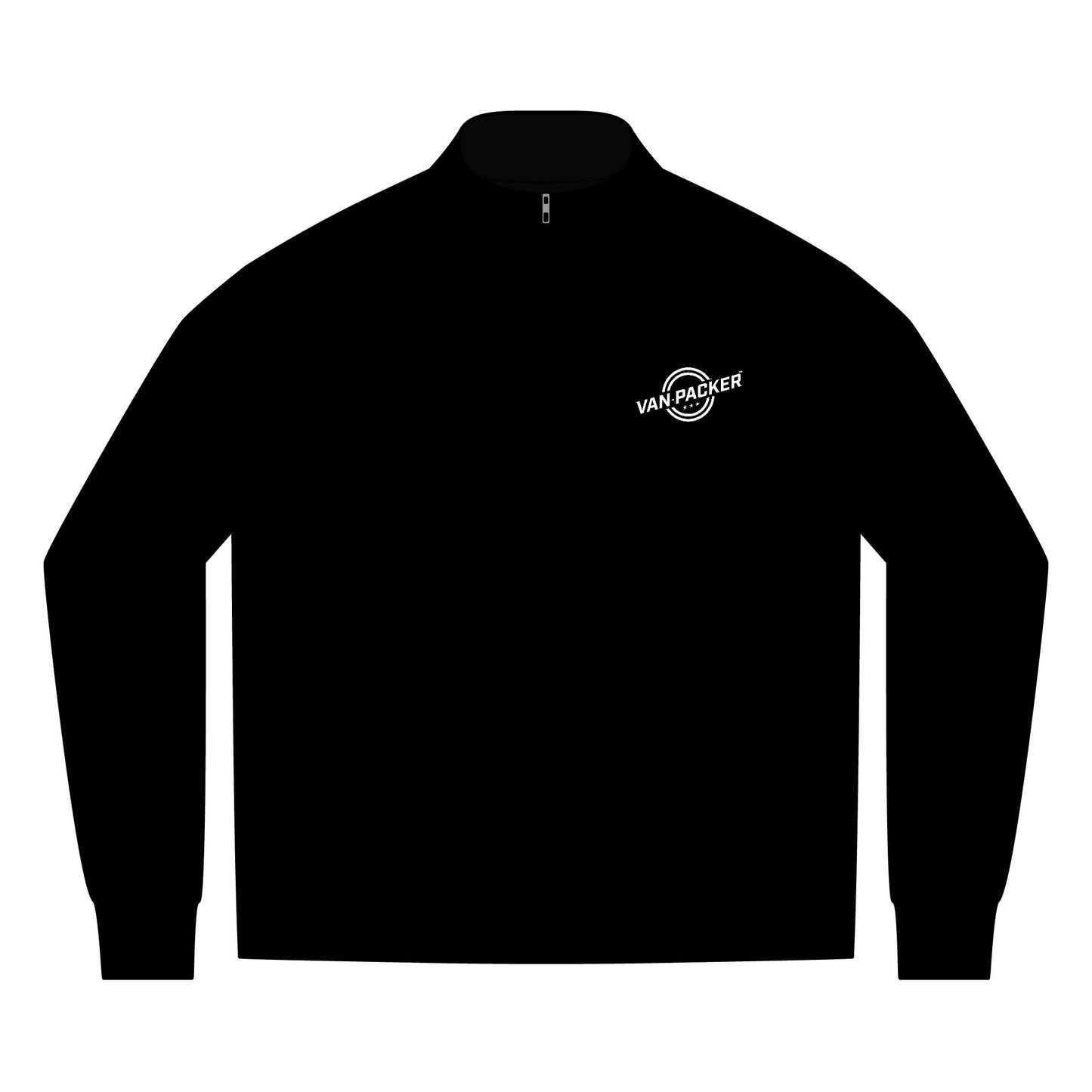 Men's Linear Texture Van-Packer White Logo Quarter-Zip