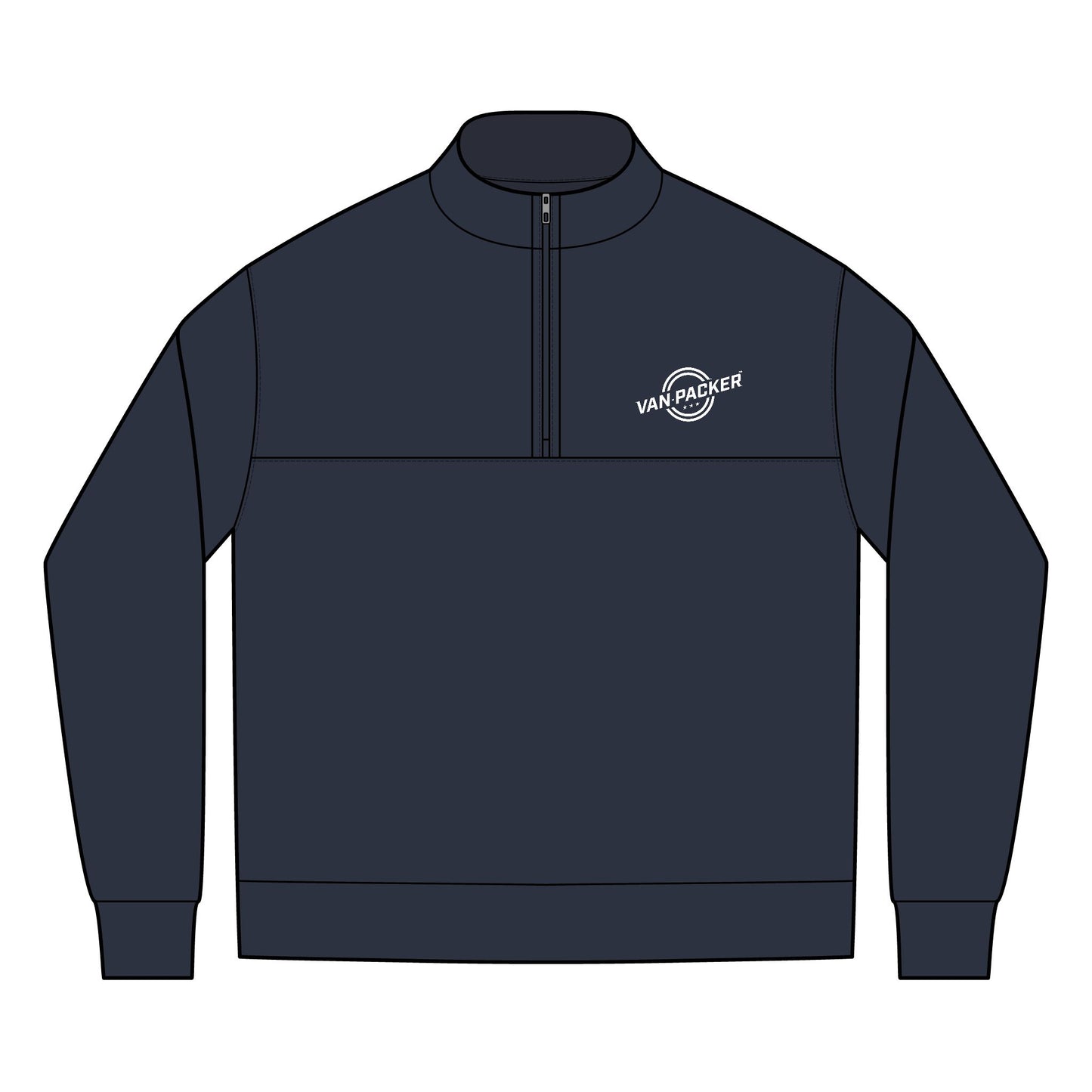 Men's Linear Texture Van-Packer White Logo Quarter-Zip