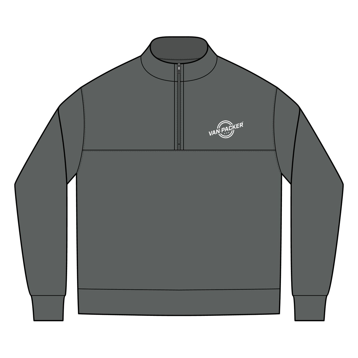 Men's Linear Texture Van-Packer White Logo Quarter-Zip
