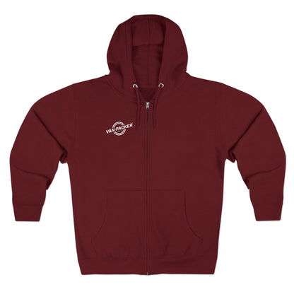 Unisex Zip Van-Packer White Logo Hoodie