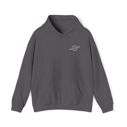 Unisex Heavy Blend™ Hooded Van-Packer White Logo Sweatshirt