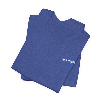 Unisex Jersey Short Sleeve Van-Packer Blue + White Logo Tee