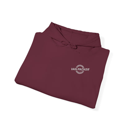 Unisex Heavy Blend™ Hooded Van-Packer White Logo Sweatshirt