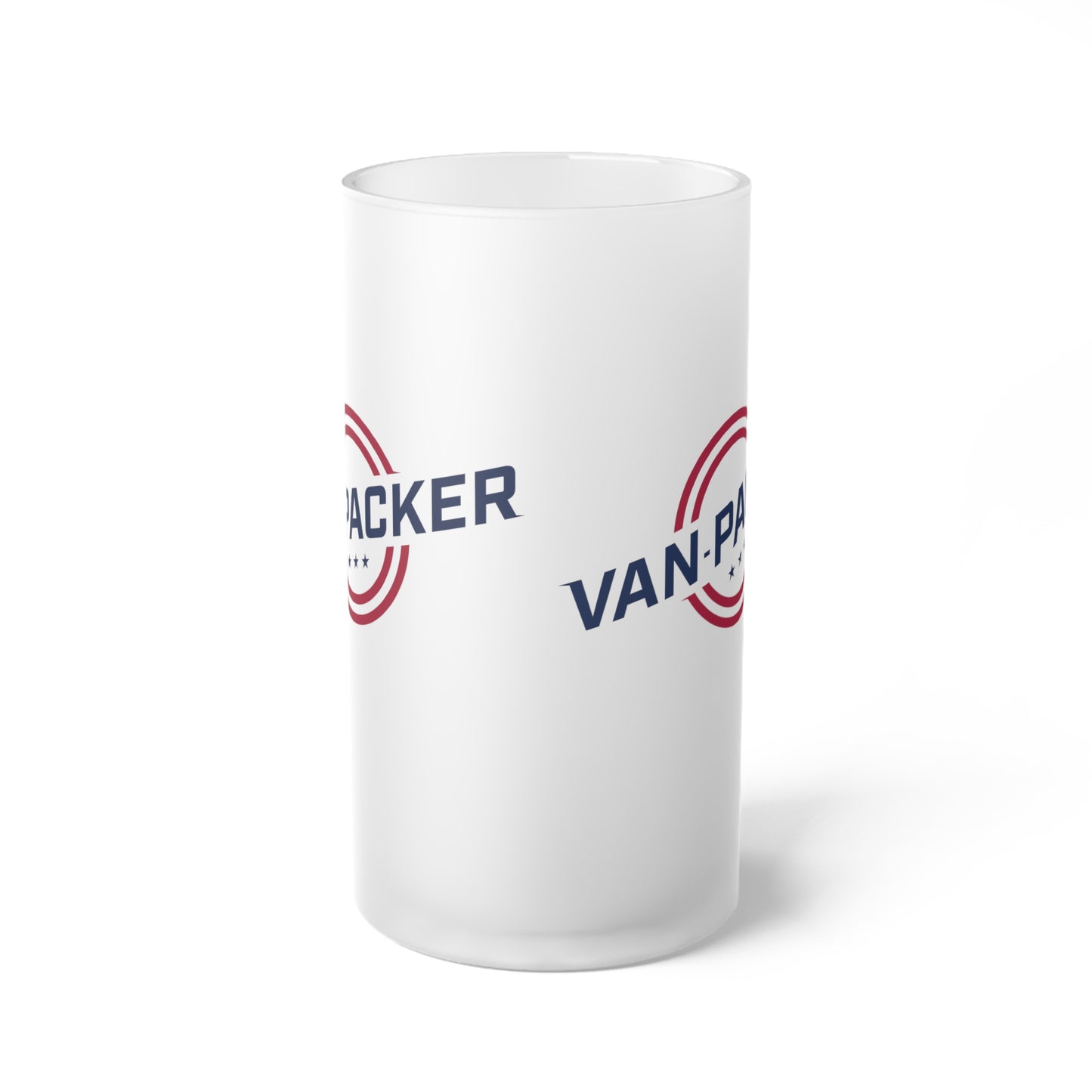 Van-Packer Logo Frosted Glass Beer Mug