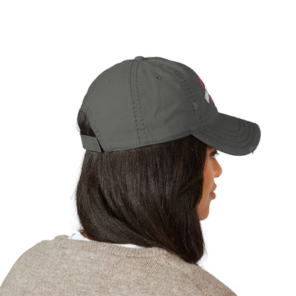 Distressed Dad Hat Van-Packer Logo