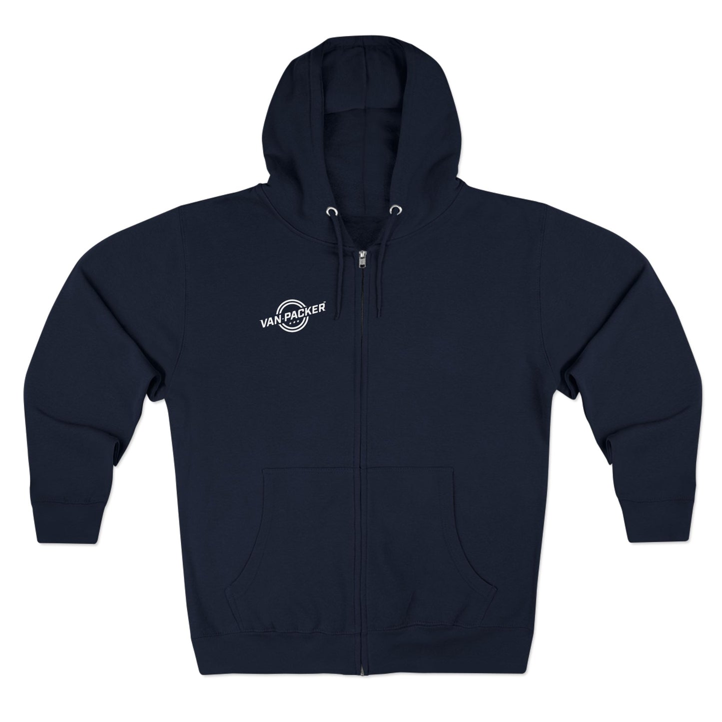 Unisex Zip Van-Packer White Logo Hoodie