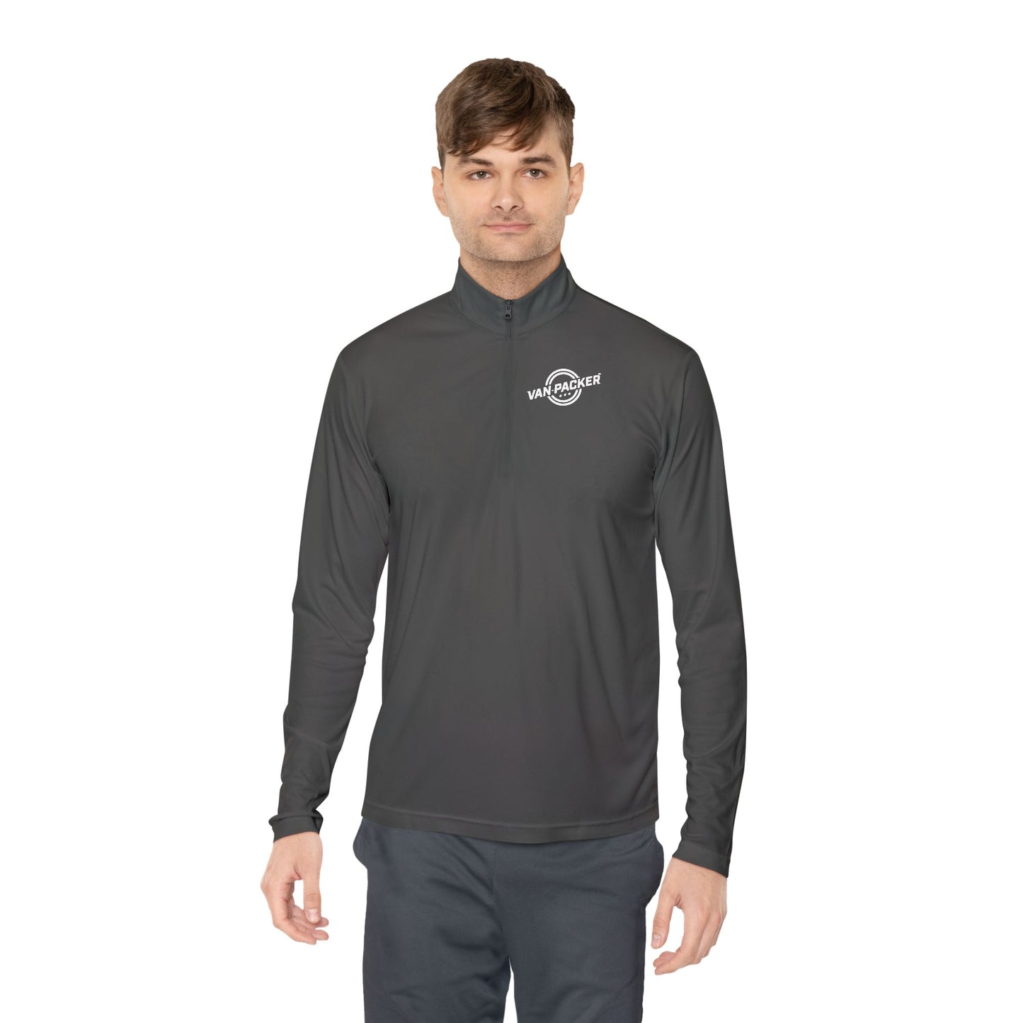 Unisex Quarter-Zip Van-Packer White Logo Pullover