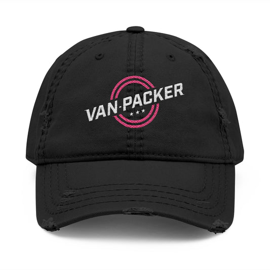 Distressed Dad Hat Van-Packer Logo