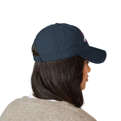 Distressed Dad Hat Van-Packer Logo